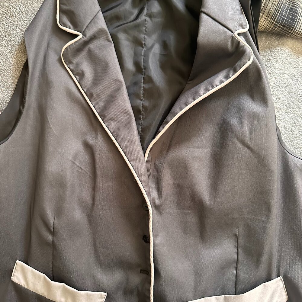 Dark Gray with Light gray piping. Handmade in Canada